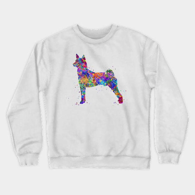 Basenji dog watercolor Crewneck Sweatshirt by Yahya Art